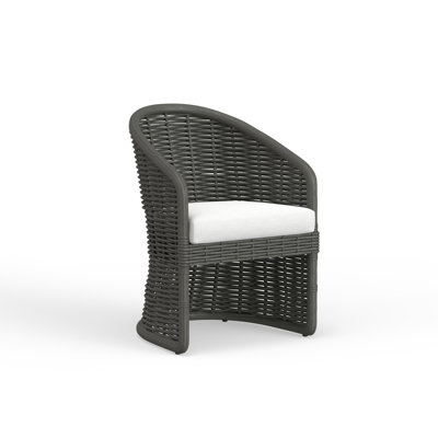 Cabo Wicker Premium All-Weather Wicker Outdoor Dining Armchair with Sunbrella® Cushion