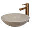 Lavabo vasque rond en pierre de travertin 17 pouces, cuve de cuve-120798285