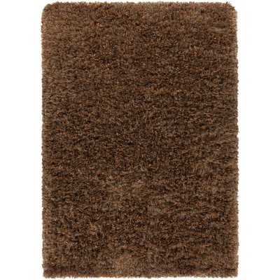 Tapis à poil long brun / beige Diano