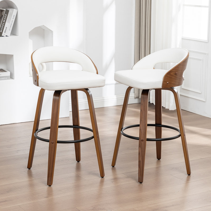 Ensemble de tabourets de bar 2 pièces Modern Modern, Blanc, Tabouret de comptoir (siège d’une hauteur de 25