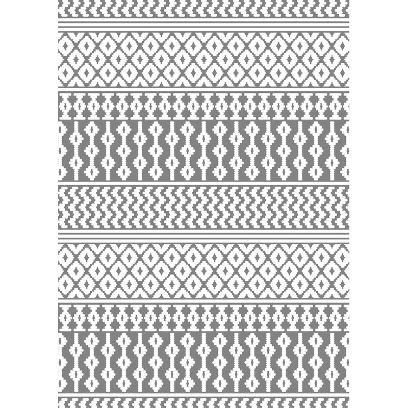 Tapis en velours de coton Bohemian, Gris, Rectangle 6 pi x 9 pi