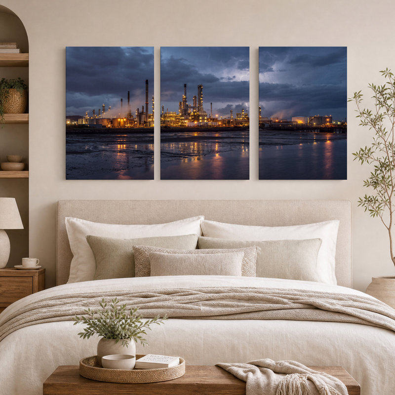 Ensemble d'art industriel sur toile 3, H 24 po x l 16 po x 3 pièces