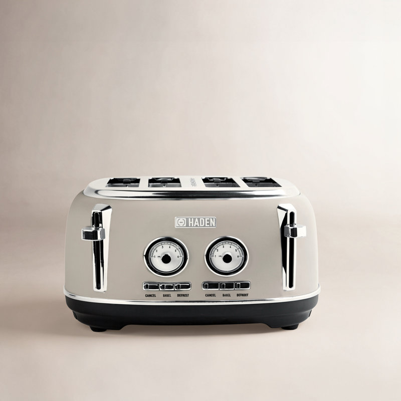 HADEN Dorset 4-Slice Wide Slot Toaster, Putty