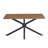 55.1" Brown Wood Grain Rectangular Dining Table With Black Metal Base For Kitchen, Dining Room, Living Room