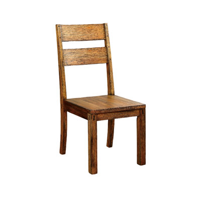 Chaises de salle à manger en bois massif chêne foncé, attrait rustique, 2 pièces, panneau arrière, chaises avec