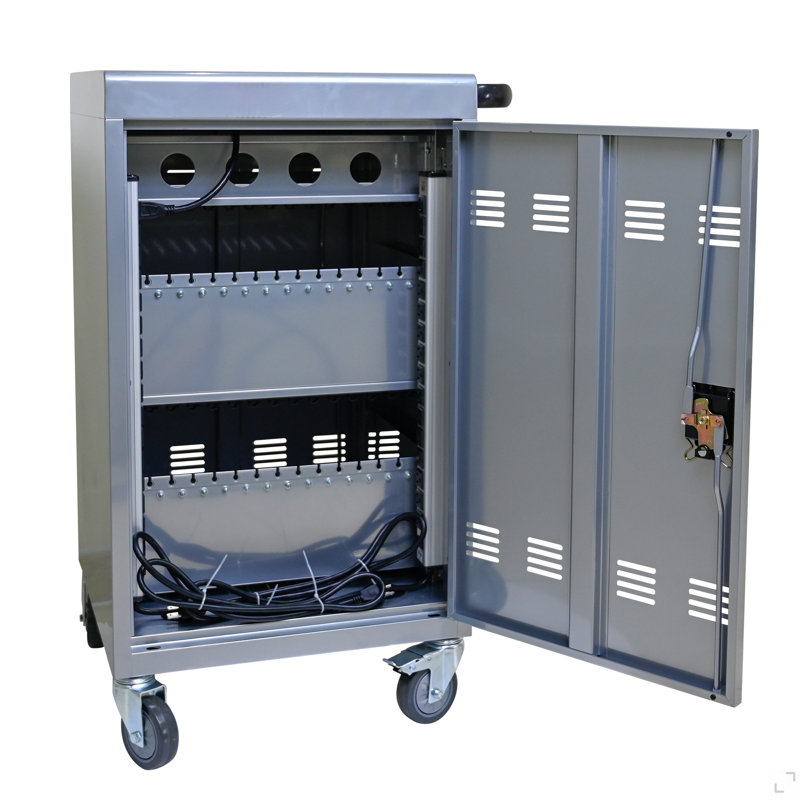 Chariot de chargement mobile et armoire pour tablettes 35 ordinateurs portables (B30PLUS) - Argent