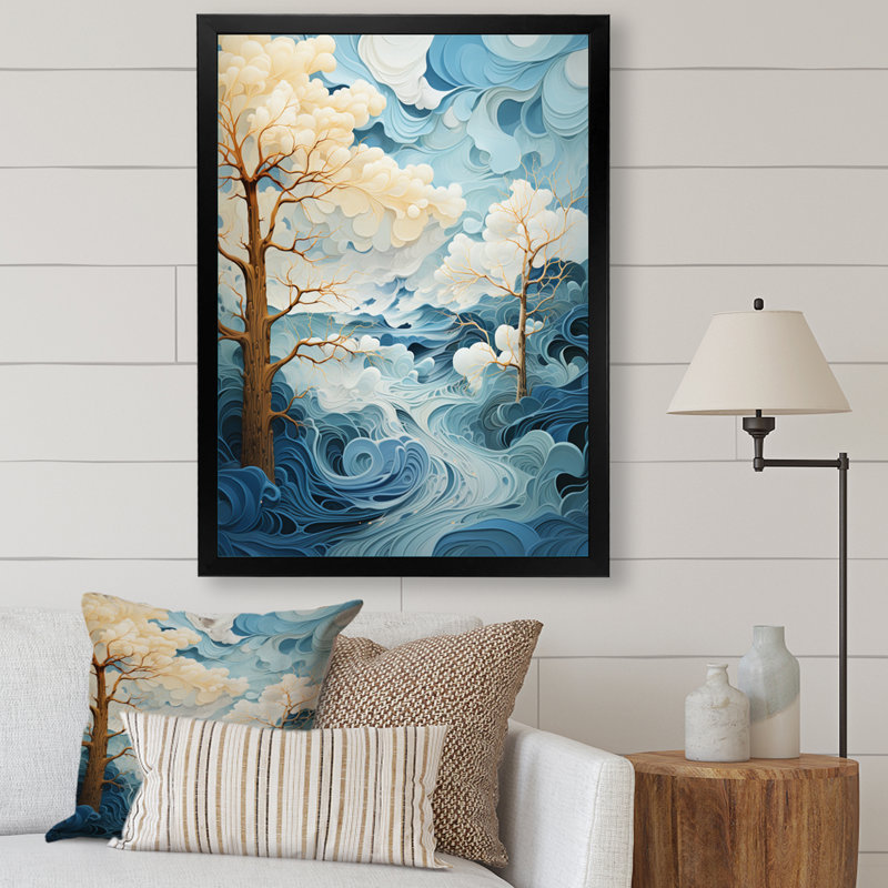 «Jaidalyn Clouds Whispers of Clouds I», reproduction sur toile, H 20 po x l 12 po x P 1 po, Cadre photo noir