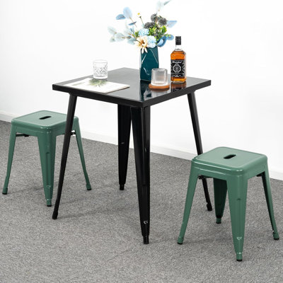 Juddson Counter Stool Set Of 2,18" Industrial Stackable Metal Bar Stools, Backless Metal Dining Chairs For Indoor Outdoor Kitchen Classroom