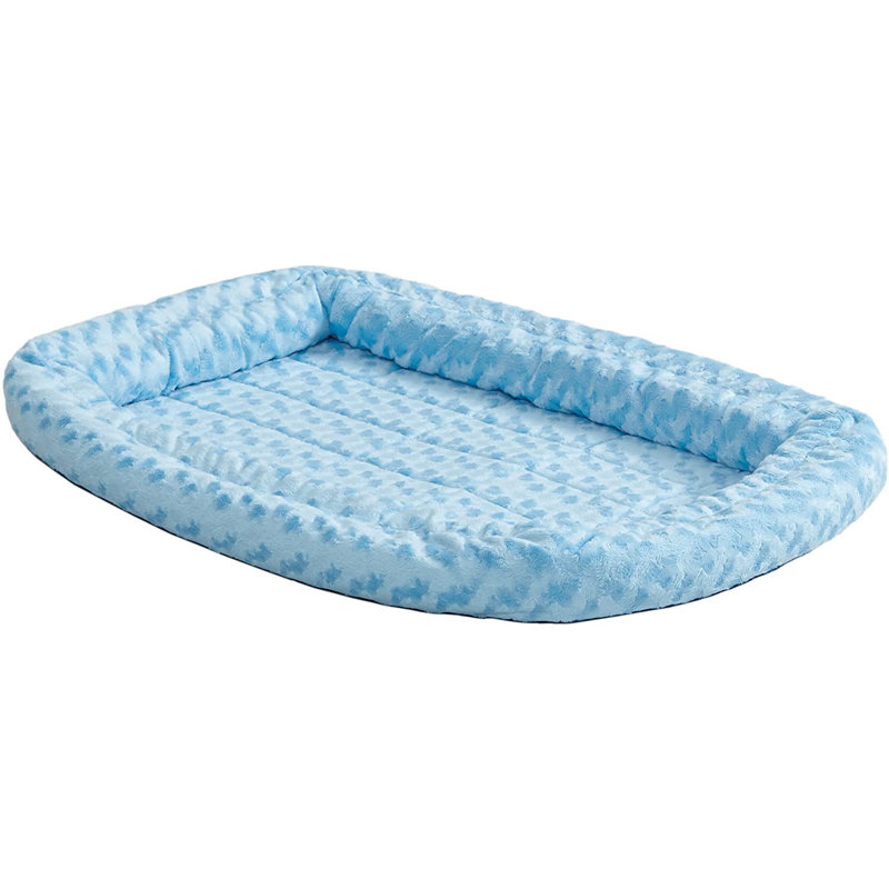 Lit pour animal de compagnie avec traversin MidWest, l 30 po x P 21 po x H 5 po, Bleu
