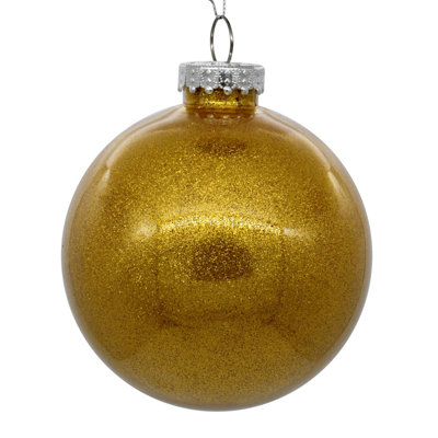 Clear with Glitter Interior Solid Ball Ornament