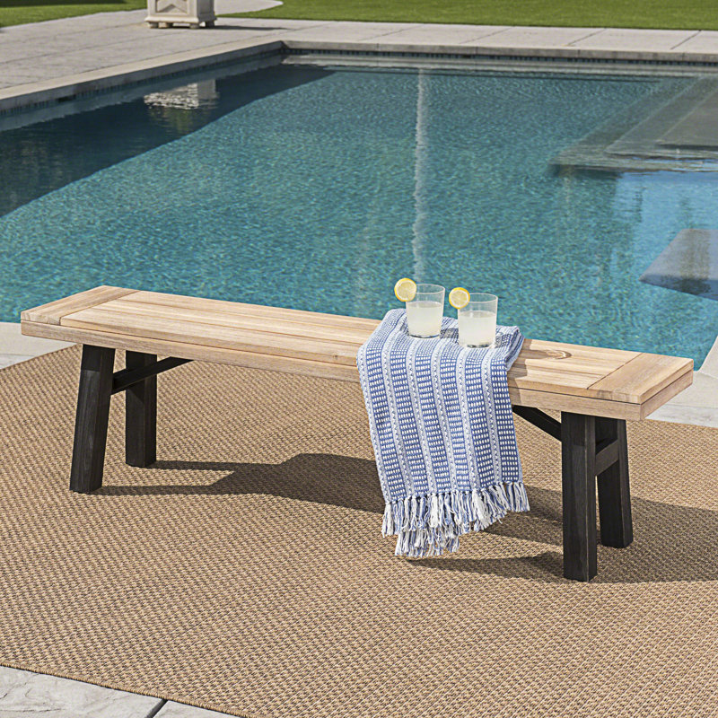Banc d'extérieur moderne, banc en bois