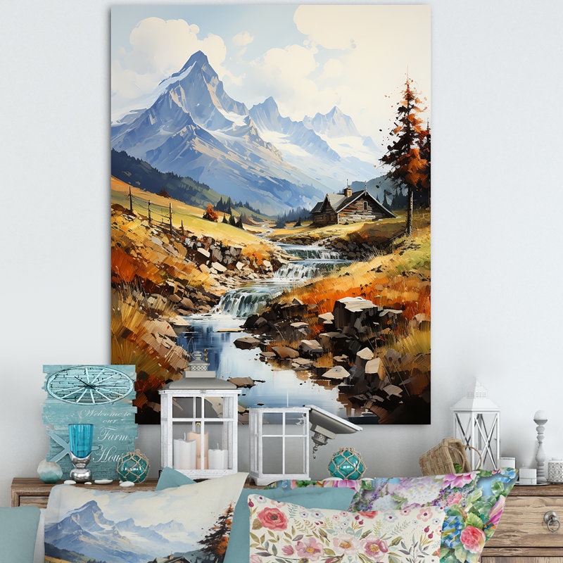 Paysage alpin du ruisseau Nostalgia, Toile tendue, H 32 po x l 16 po x P 1 po