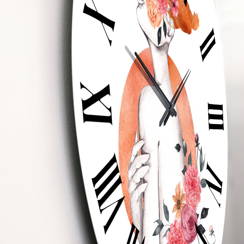 Silhouette de femme avec horloge murale Glam, Moyen