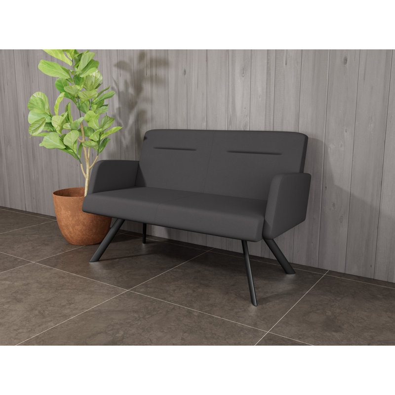 Causeuse Willow, Noir, Noir Visite Libre - tissu uni