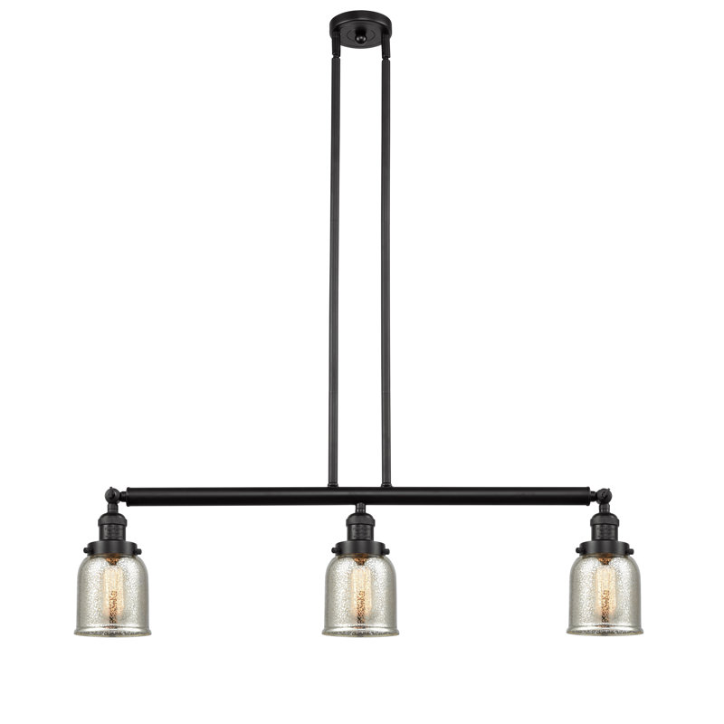 Tom 3 - Light Kitchen Island Pendant, Silver Mercury, Oil Rubbed Bronze, 6 Watt Vinage LED Bulb