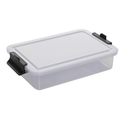 Farberware SnackleBox Board and Box, Portable Snack Box with 11 Snack Dividers, Rectangle Plastic Chopping Board Lid and Locking Handles, 20 x 32cm