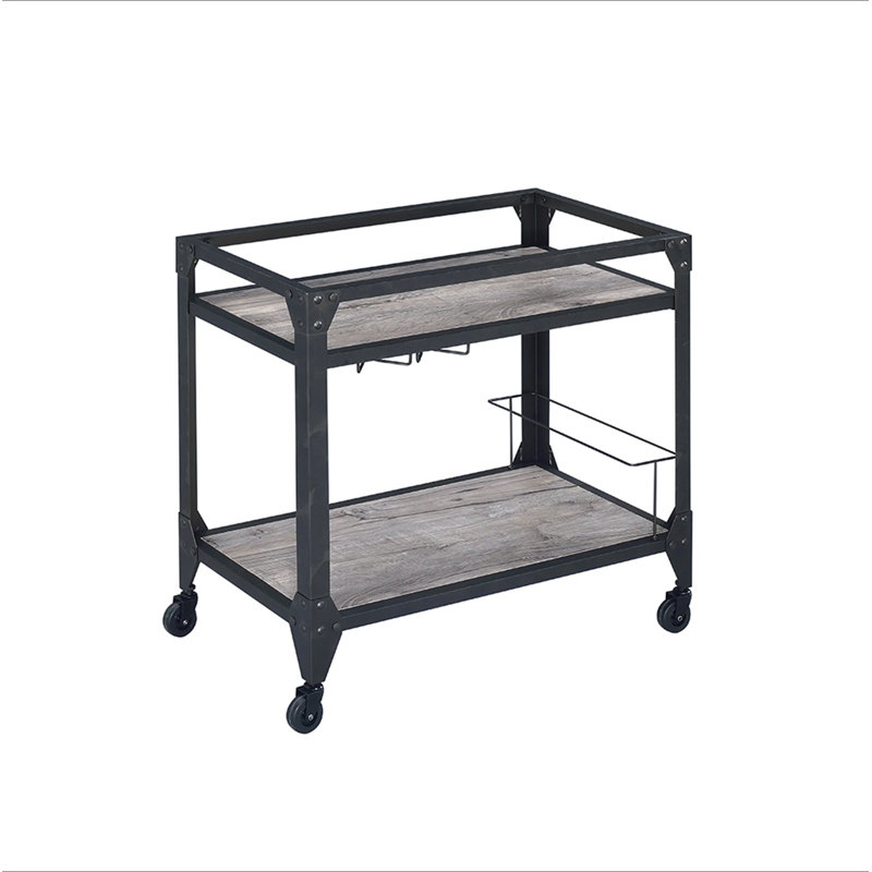 Rustic 2-Shelf Serving Cart