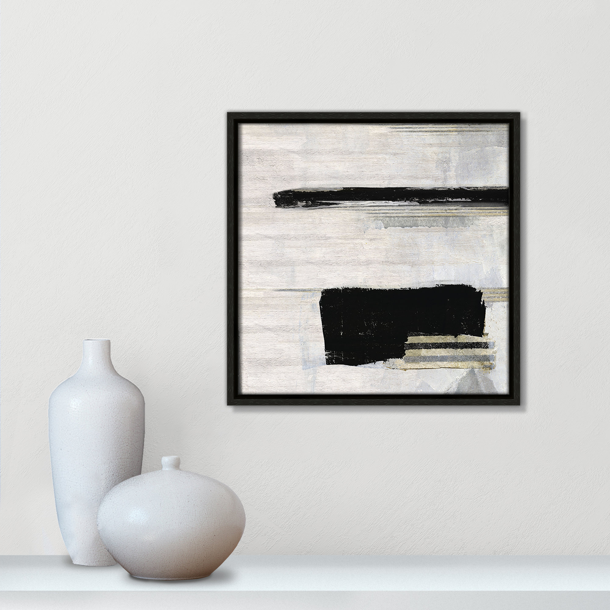 La Bande II Print by Sally Swatland, 13.5" H x 13.5" W, Espresso