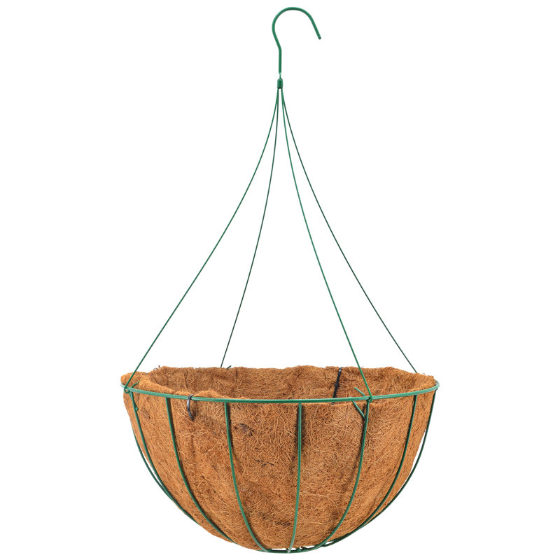 Pot à fleurs suspendu en métal Roemer, 16", Vert