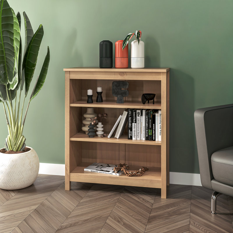 Bibliothèque en bois massif de style Shaker classique, (3 tablettes) H 36 po x l 30 po x P 13,25 po, Chêne clair
