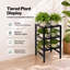 Plant Stand Outdoor 3 Piece Set Carbon Steel Patio Garden Decor Black