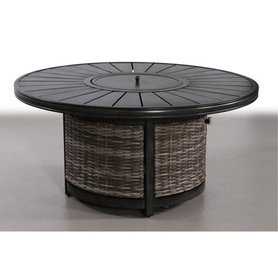 Foyer d'extérieur en aluminium, 52 W x 25 H, propane, rouille et chaleur, table de foyer à sortie 60000, l 52 po H H, finition, sortie, rond