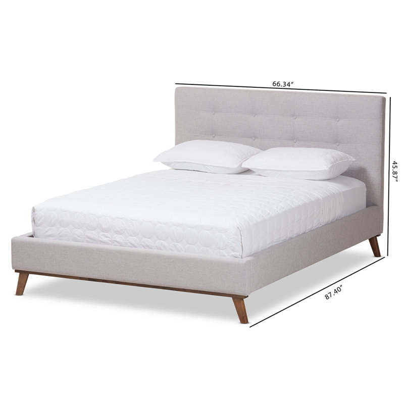 Worcester Upholstered Platform Bed, Dark Gray, Queen
