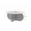 Table basse moderne avec plateau 100% verre trempé, finition travertin et transparent, 29,5 po x 13,8 po x 29,5 po | Structure durable en panneau de particules enduit 100% mélamine, supporte jusqu'à 33 lb | Design élégant pour le salon et le bureau-1528881819-1528881812