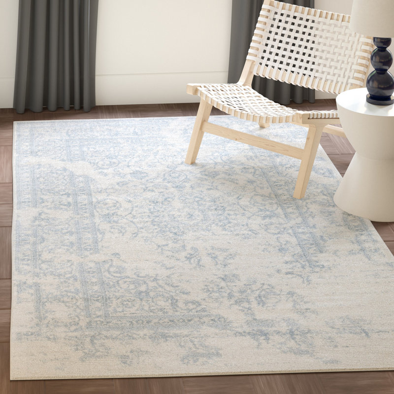 Tapis oriental ivoire / ardoise Nuss, Rectangle 4 pi x 6 pi