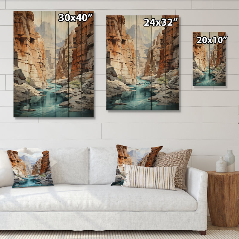 Art mural en bois canyon, impression de paysage désertique - Canyon Endless Journey IX, H 32 po x l 24 po x P 0,78 po