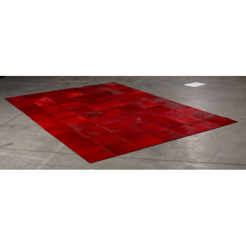 Teague Geometric Cowhide Hand Woven Area Rug, Rectangle 170 x 240cm
