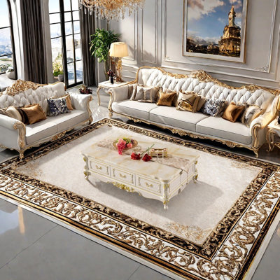 Oak Wood Coffee Table with Marble Top