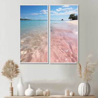 Plage de sable rose I - art mural nautique