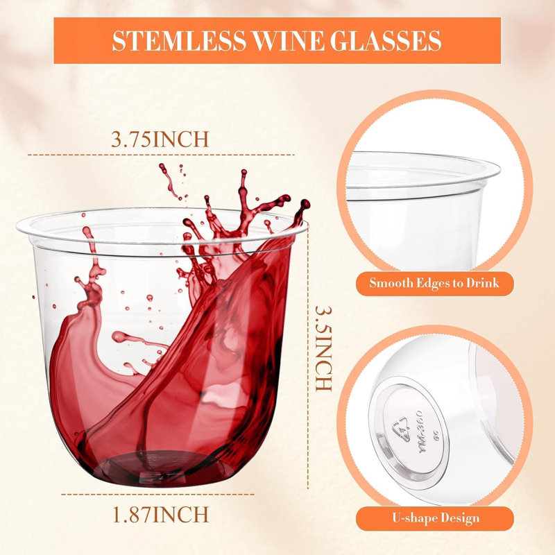 100 Pcs 12oz Clear Plastic Cups