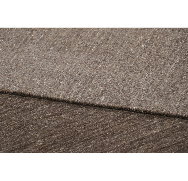 Textural Hand Knotted Wool Striped Area Rug, Rectangle 9' x 12'