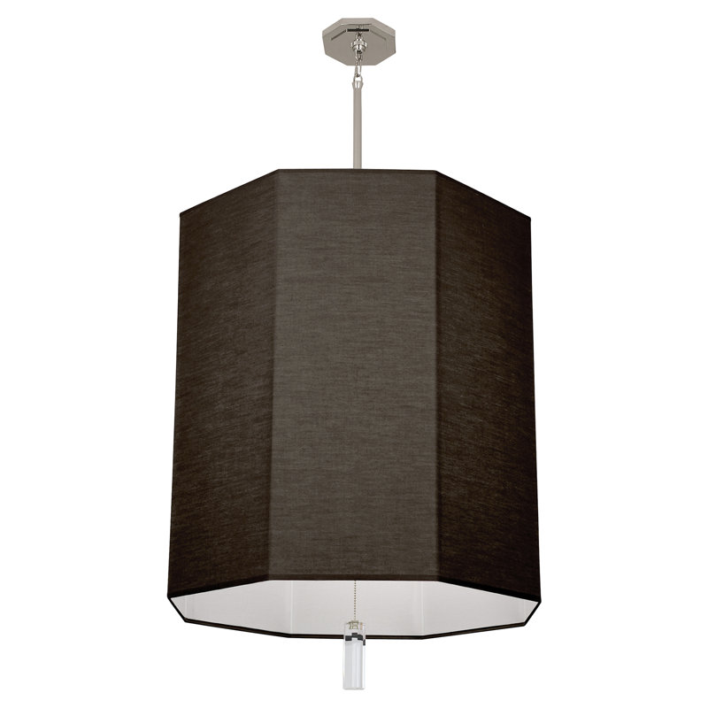 Kate 6 - Light Chandelier, Polished Nickel, Black