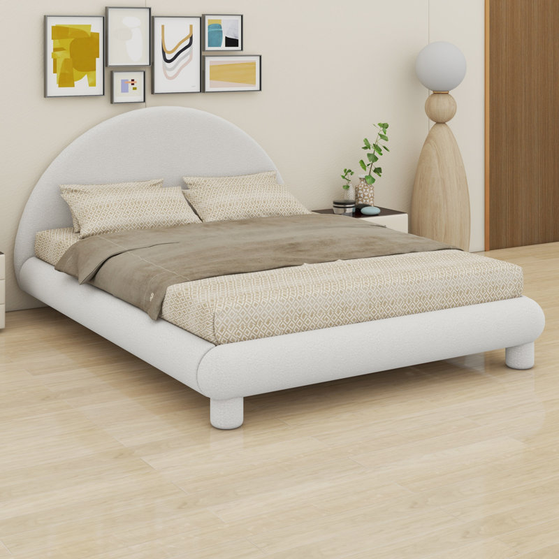 Base de lit tapissier Minimalist, Grand lit, Blanc