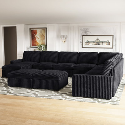 Oversized Modular Corner Sectional U Shaped Sectional Sofa With Storage Ottman