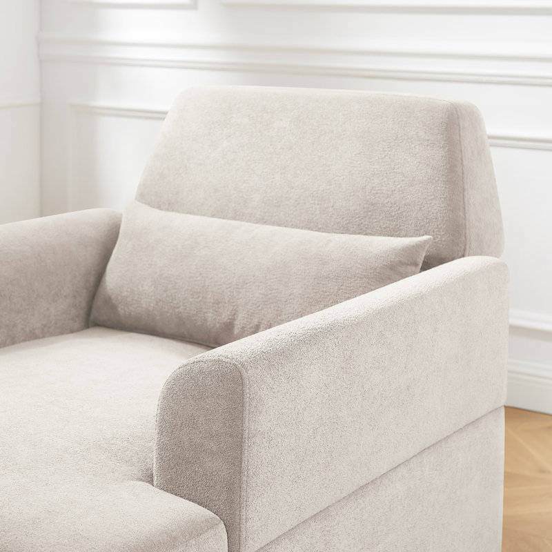 Fauteuil d'appoint rembourré de 41 po de largeur, Tissu éponge beige
