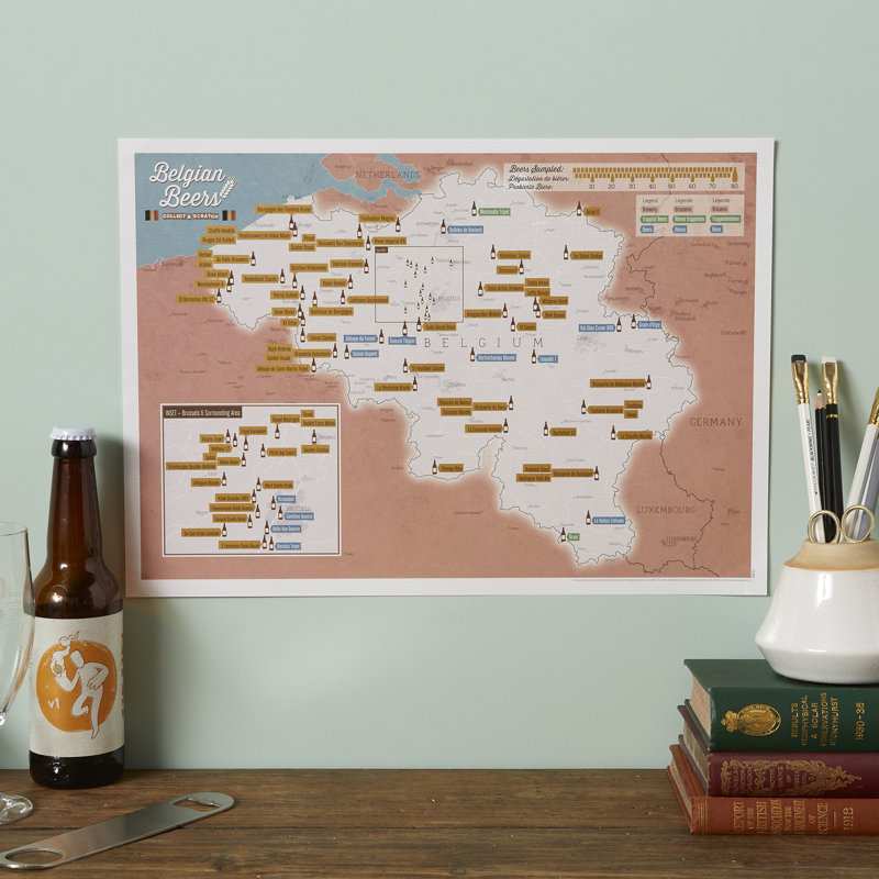 Scratch Off Belgium Beers - No Frame Print