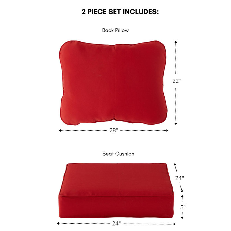 Outdoor 2-Piece Deep Seat Cushion Set, Salsa
