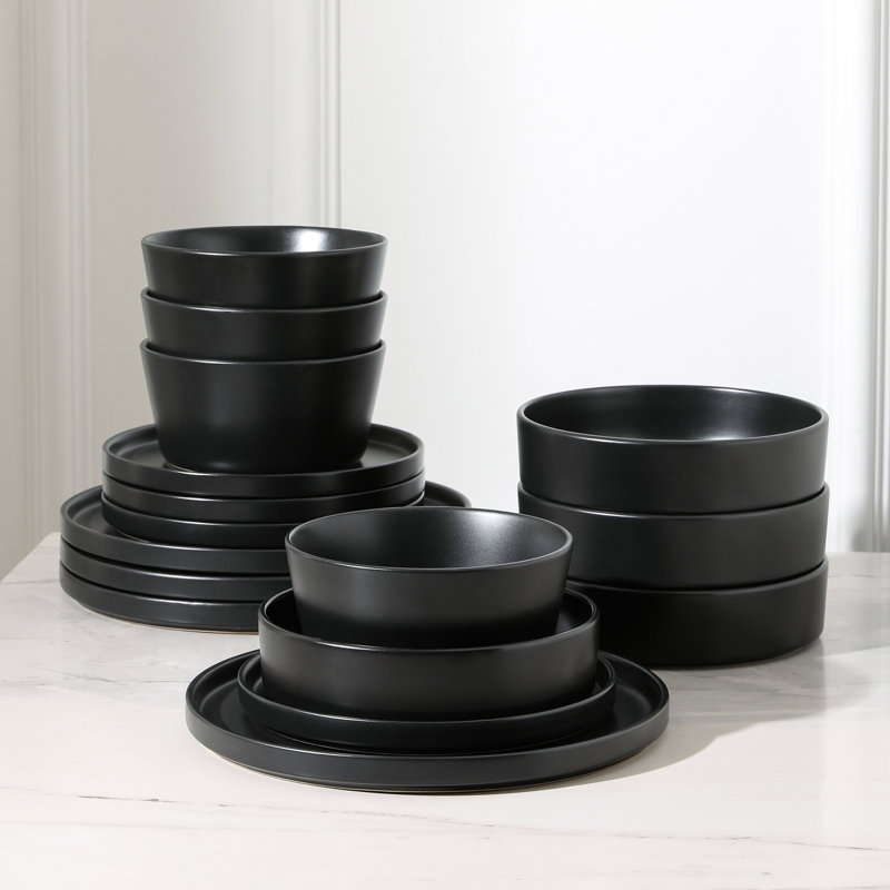Celina Dinnerware Set Stoneware, 32, Black