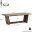 Bureau de direction 71 po pour bureau à domicile - Table d'ordinateur industrielle en bois rustique avec piédestal en bois massif, grand poste d'écriture pour bureau ou bureau - Finition résistante aux égratignures - Brun rustique
