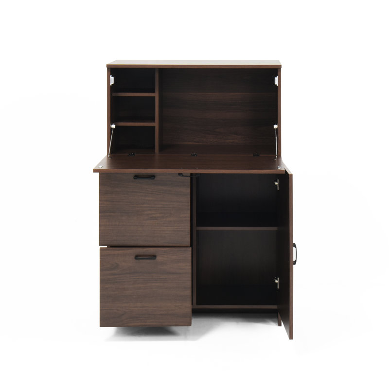 Armoire de bureau pour l'efficacité du bureau à la maison - avec rangement Noyer