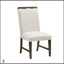 Ensemble de salle à manger moderne extensible avec chaises rembourrées beiges, base métallique durable et table en bois pour plus de confort et de style-1052259711