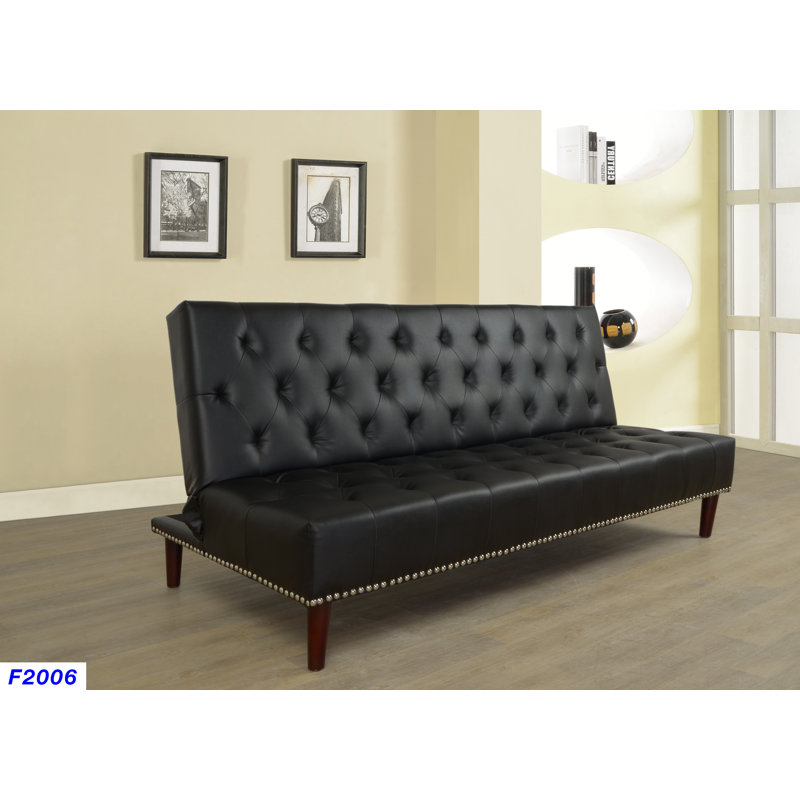 Palafox Twin 68.5'' Faux Leather Convertible Sofa