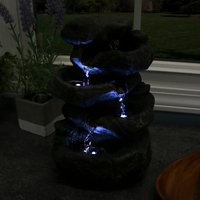 Indoor Rock Fountain with Lights