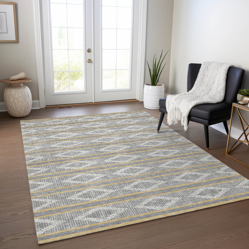  Machine Washable Indoor/Outdoor Chayden ACN1029 Purple Rug, Rectangle 9' x 12'