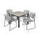 Kee Square Breakroom Table Top, 4 Zeng Stack Chairs