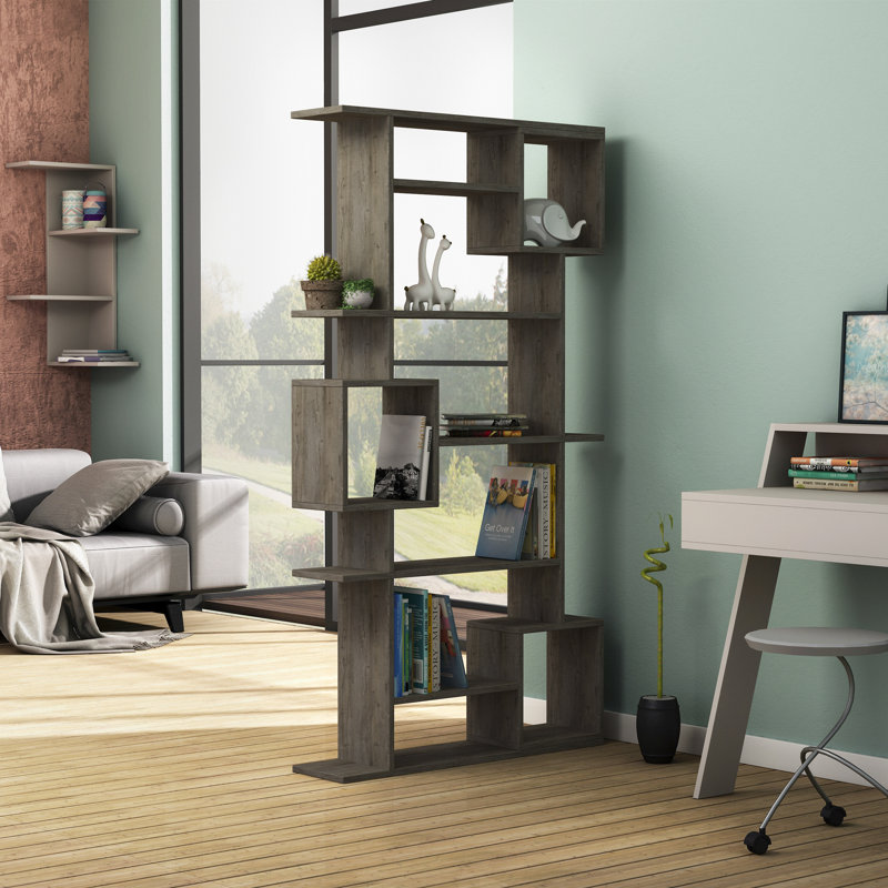 Pearson 6-Tier Freestanding Bookcase with Open Compartments, Dark Coffee